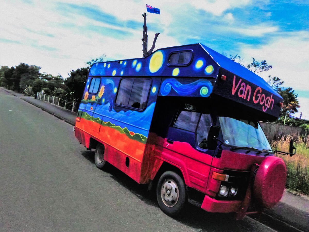 A van traveller's camper RV in Motueka, New Zealand