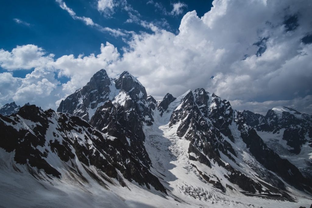 Mt Ushba and Chalaadi Glacier Svaneti Georgia