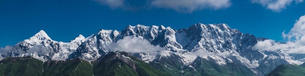 Greater Caucasus Mountains from Latpari Pass Svaneti Georgia