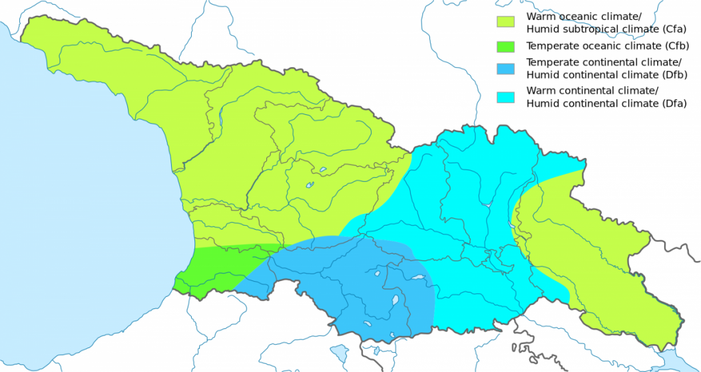 Koppen Climate Classification of Georgia