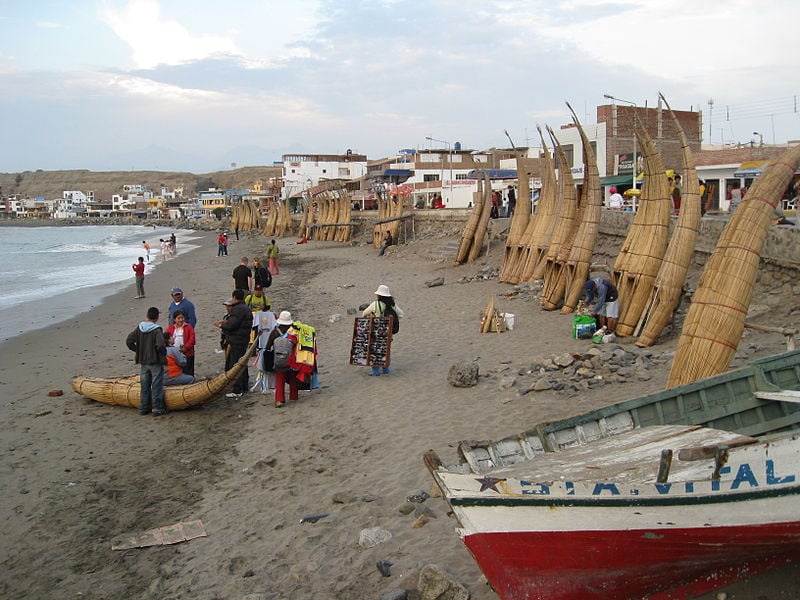 Peru fishing boats at Huanchaco