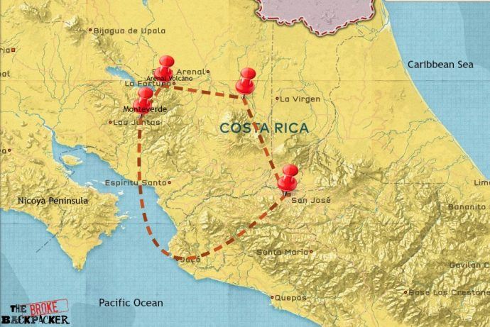 Backpacking Costa Rica (BUDGET Guide for 2020) - Costa Rica Map 2 690x461