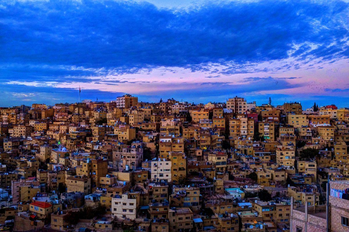 Amman at dusk in Jordan