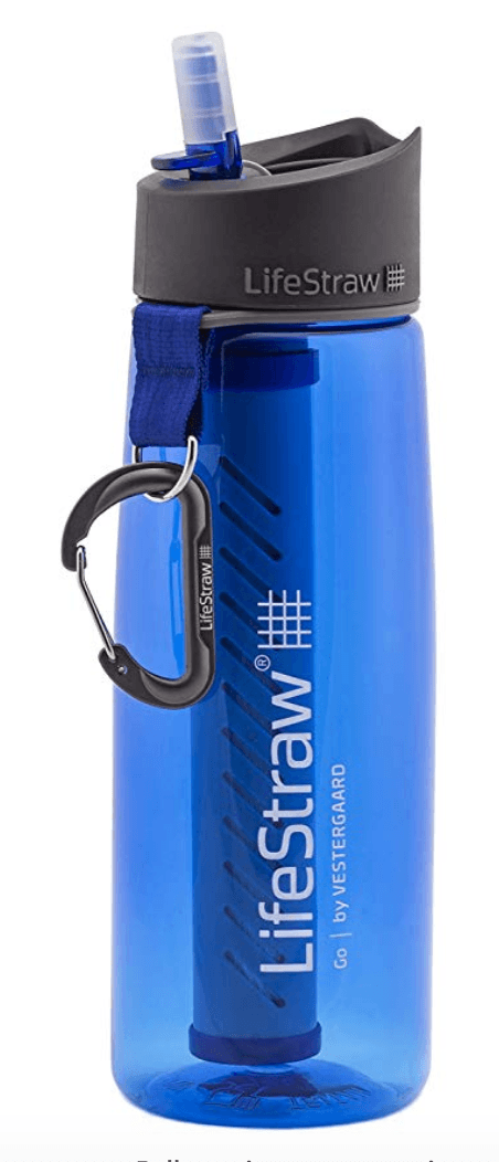 SDS Black Water Filter Bottle - Water Bottle Filter Travel Tool for Clean Water, Men's