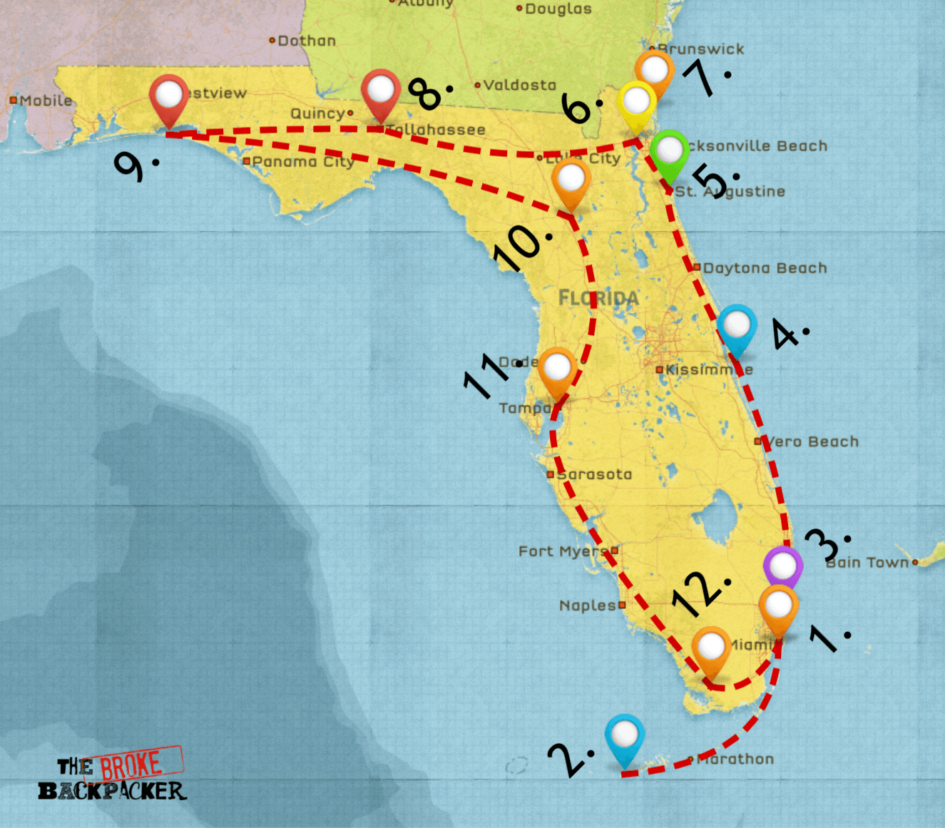 Florida Road Trip Map EPIC Florida Road Trip Guide (for 2020)