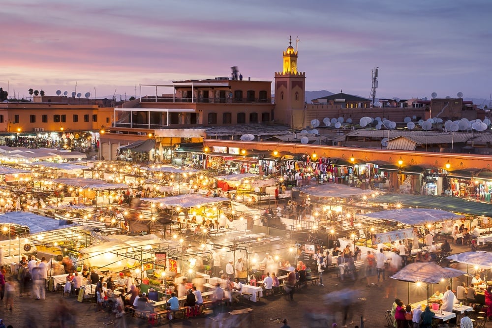 A market in Morocco - potential unsafe place due to pickpockets