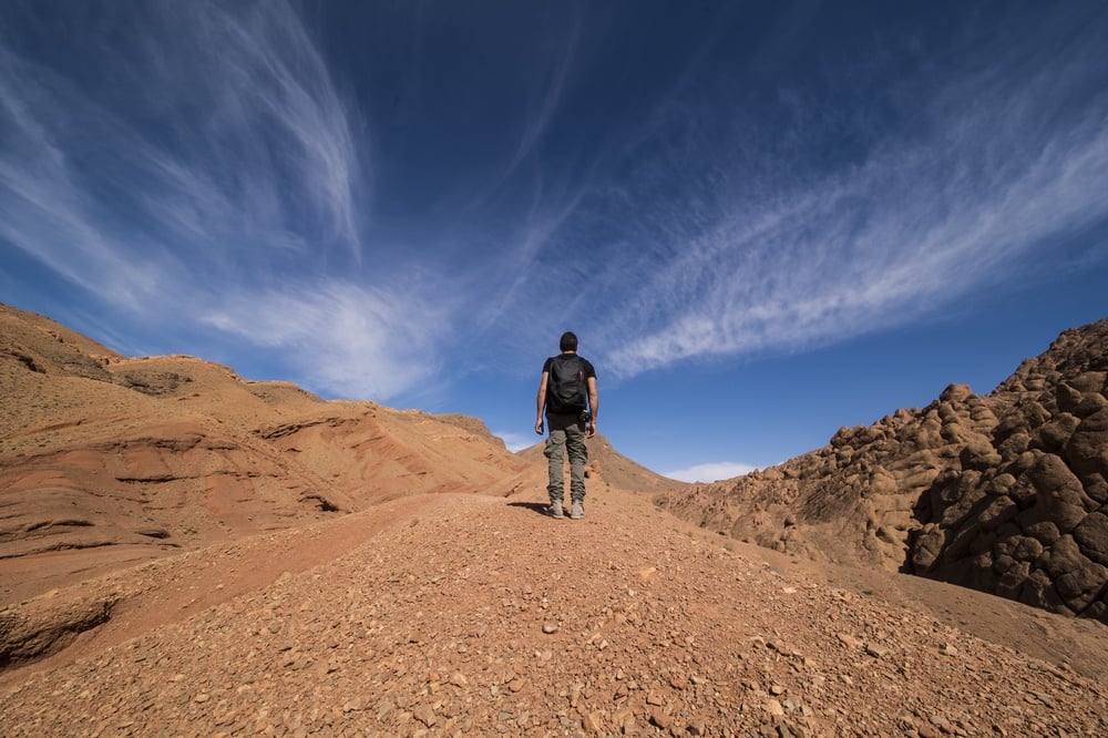 A man traveling alone in Morocco