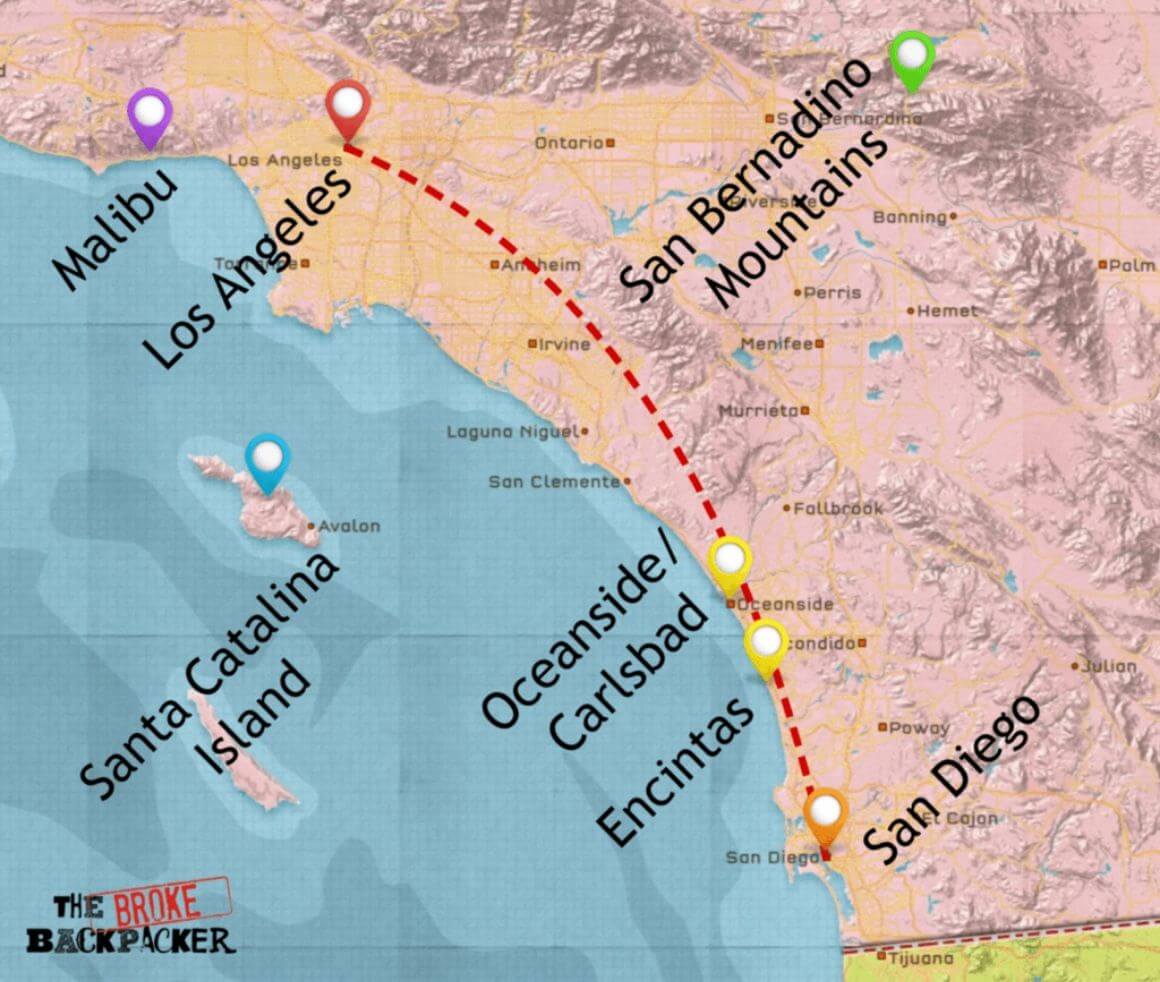 California road trip itinerary 5 days