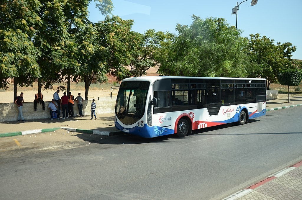 A bus in Morocco - part of the safe public transportation system