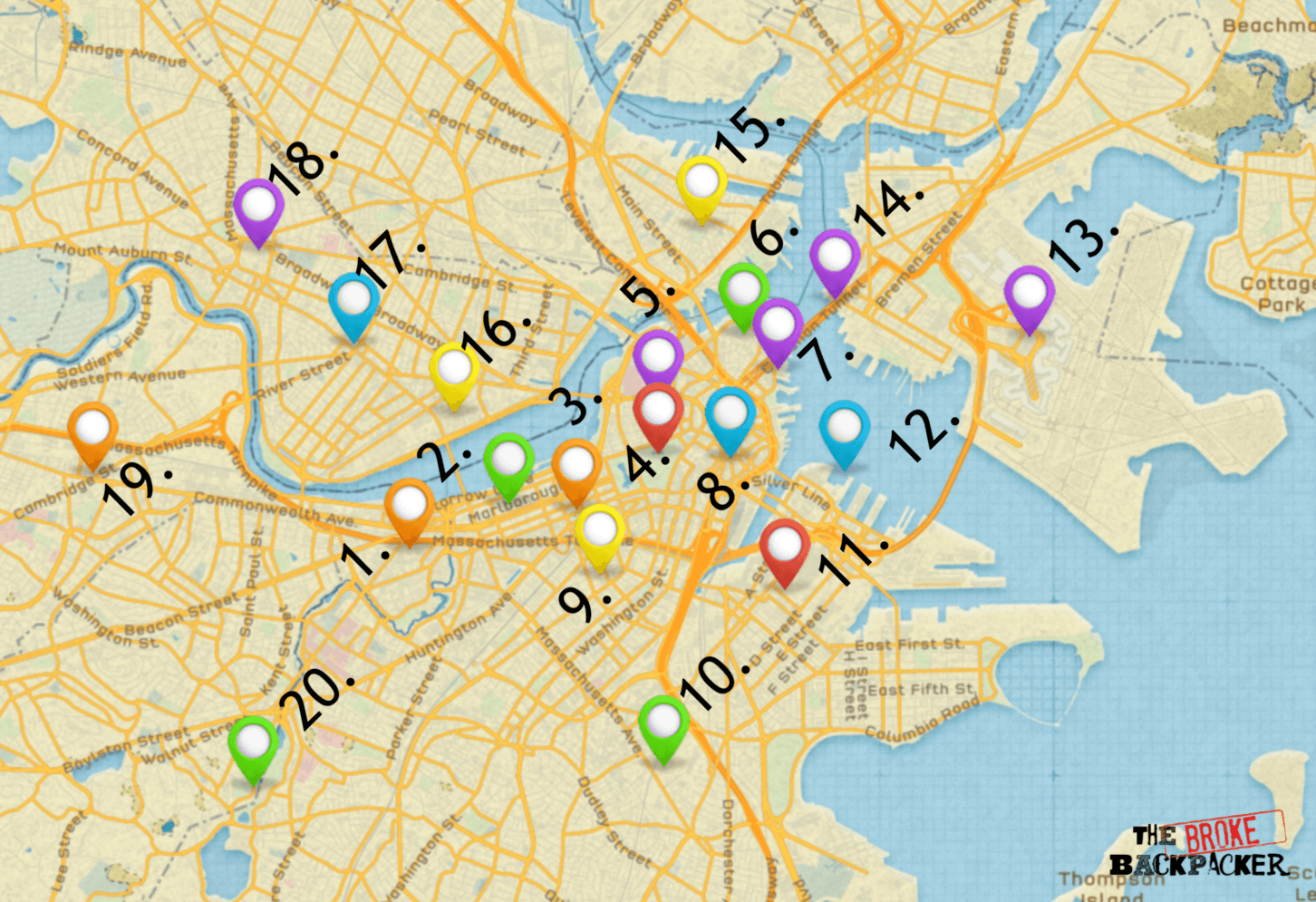 map of boston travel guide