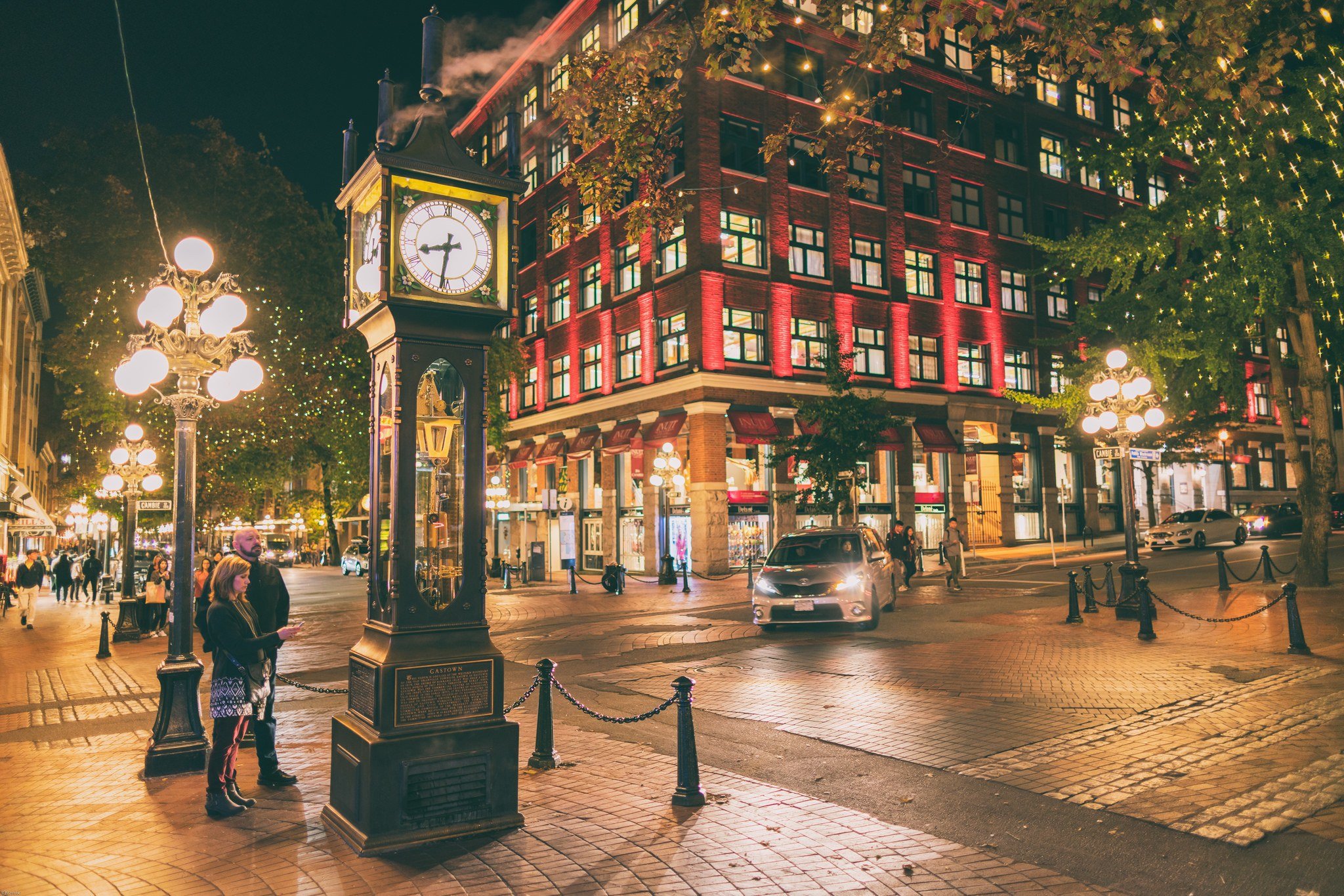 gastown steam clock backpacking vancouver