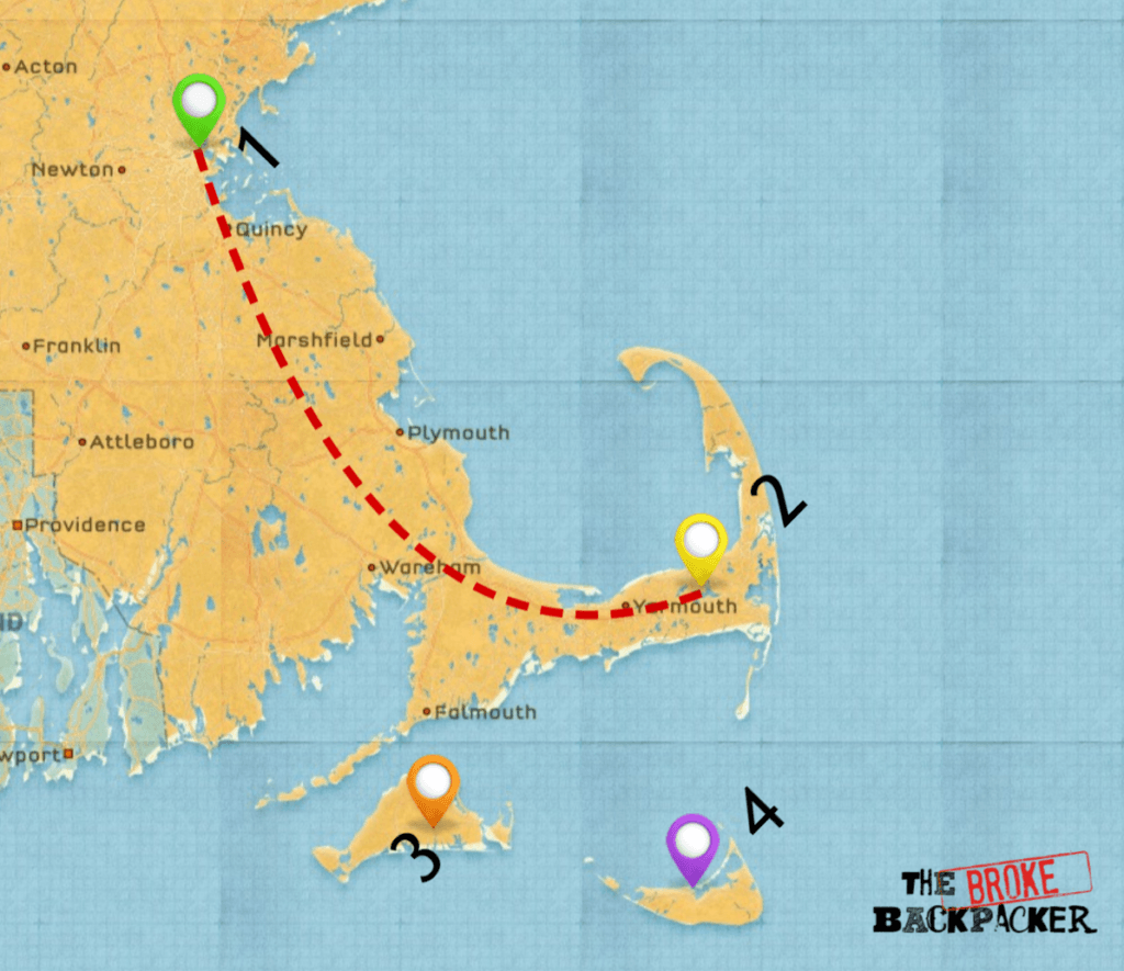 road trip in new england map 4 day itinerary