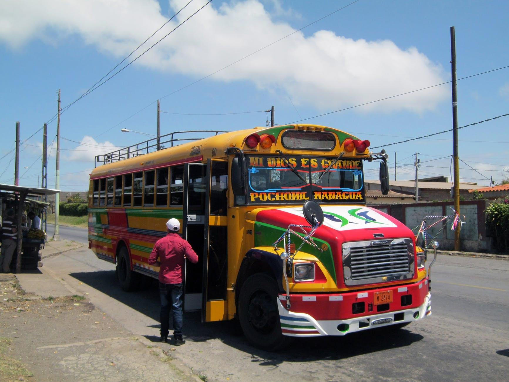 The classic chicken bus in Nicaragua