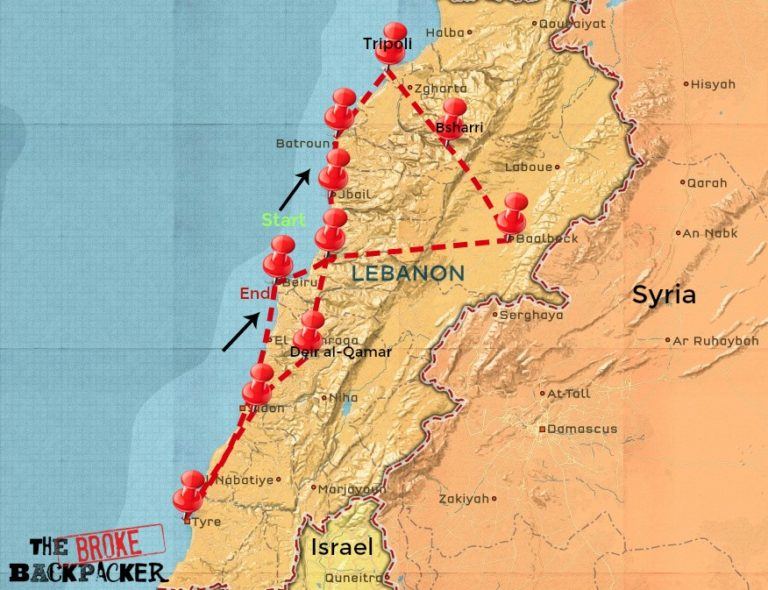 Backpacking Lebanon The ULTIMATE Lebanon Travel Guide 2024   Lebanon Map 3 768x590 