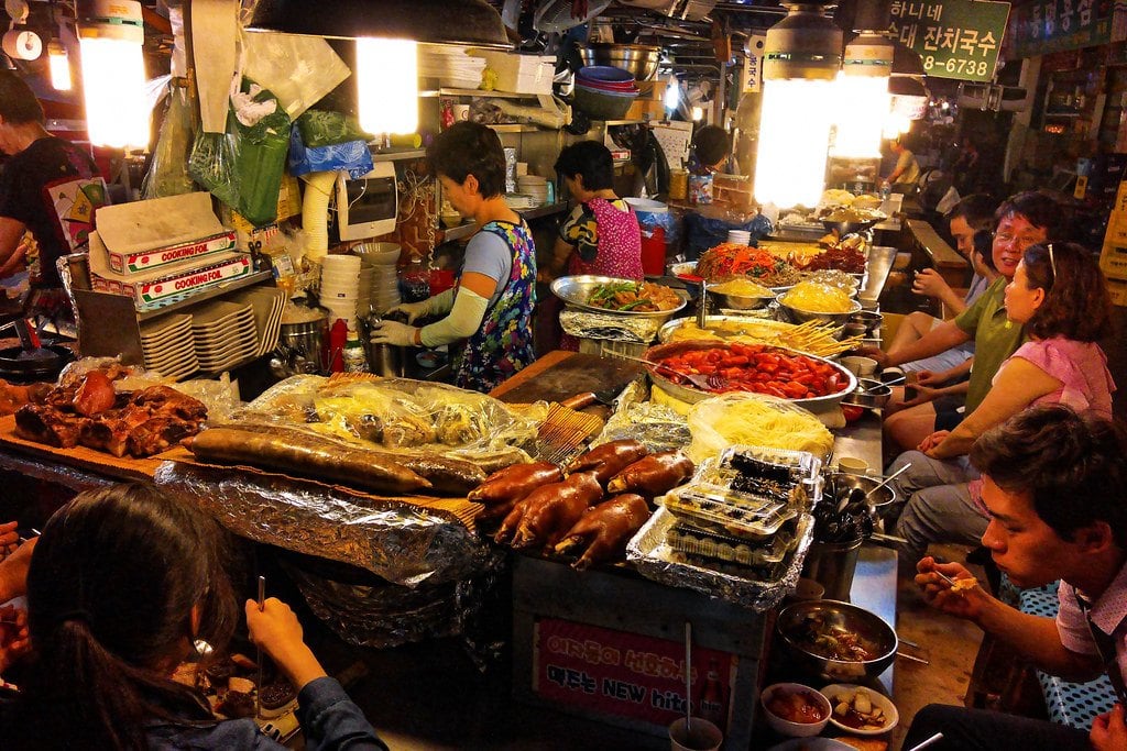 Gwangjang Market street food market in Seoul