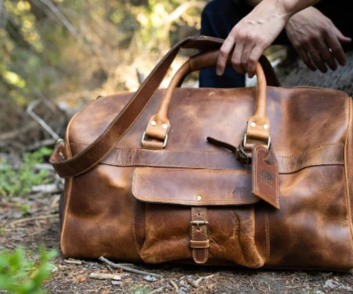 kodiak leather 60l weekender duffel