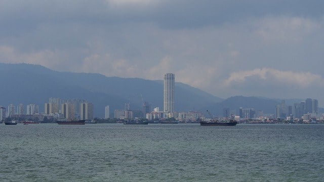 skyline of Butterworth Panang taken from the water