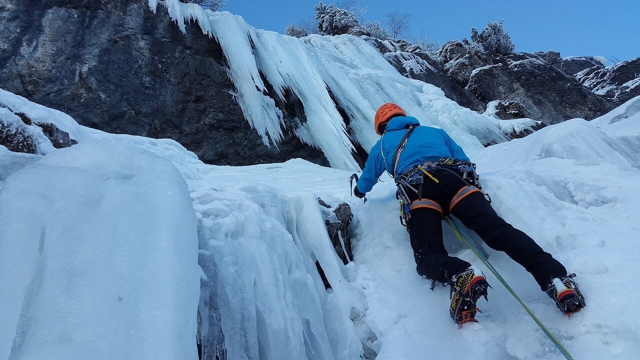 Climbing an ice waterfall is an ultimate bucket list idea
