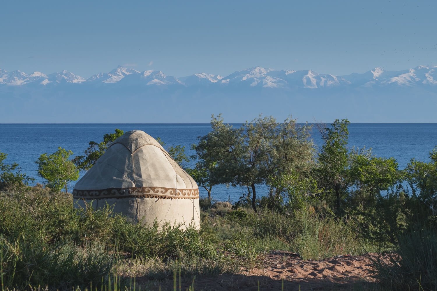 yurt camp on issyk kul kyrgyzstan