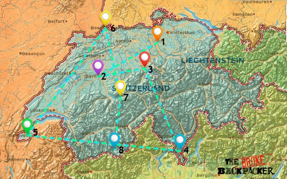 Where To Stay In Switzerland The BEST Areas In 2024   Map Of Where To Stay In Switzerland 928x580 