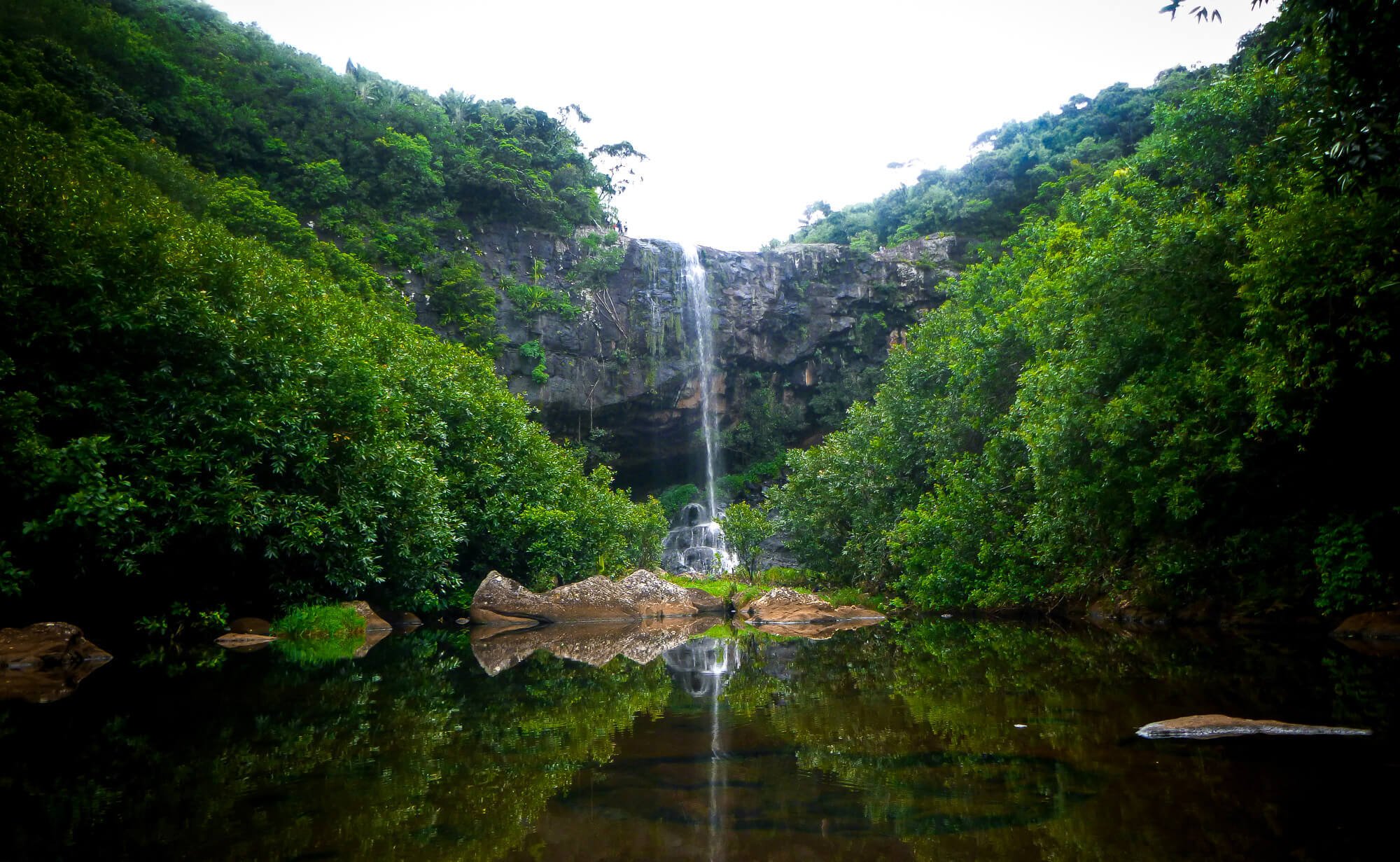 Hiking Tamarind Falls (Sept Cascade) waterfall in Mauritius