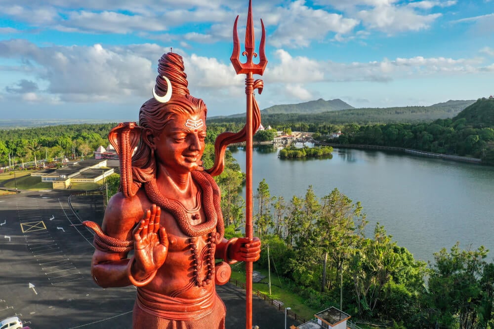 Shiva statue at Grand Bassin (Ganga Talao) - a sacred historical site in Mauritius