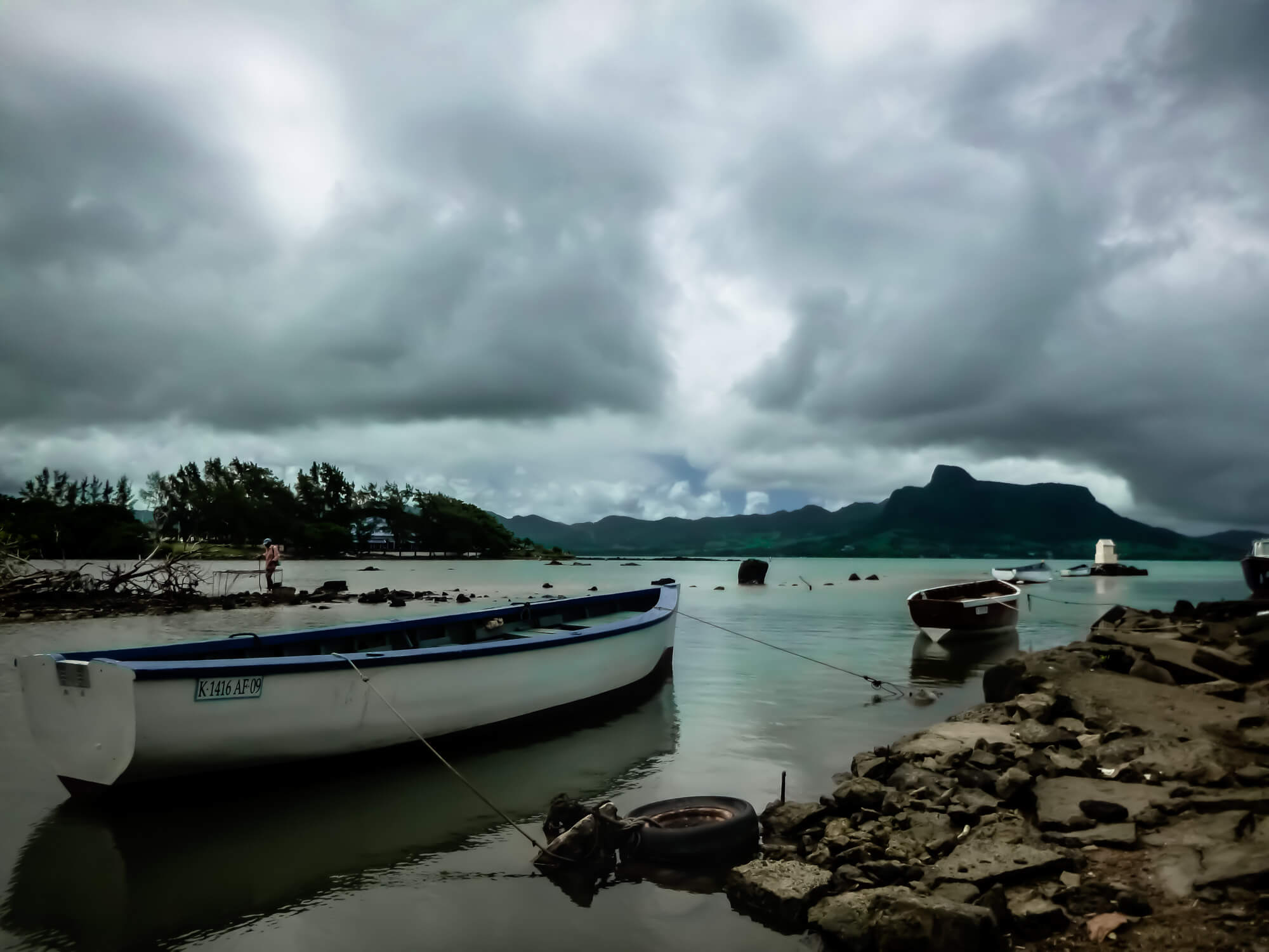 Mahebourg waterfront in cyclone weather photographed on a trip to Mauritius