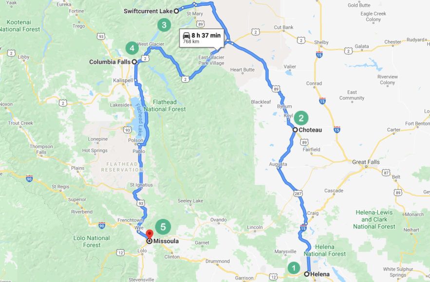 road trip from texas to montana