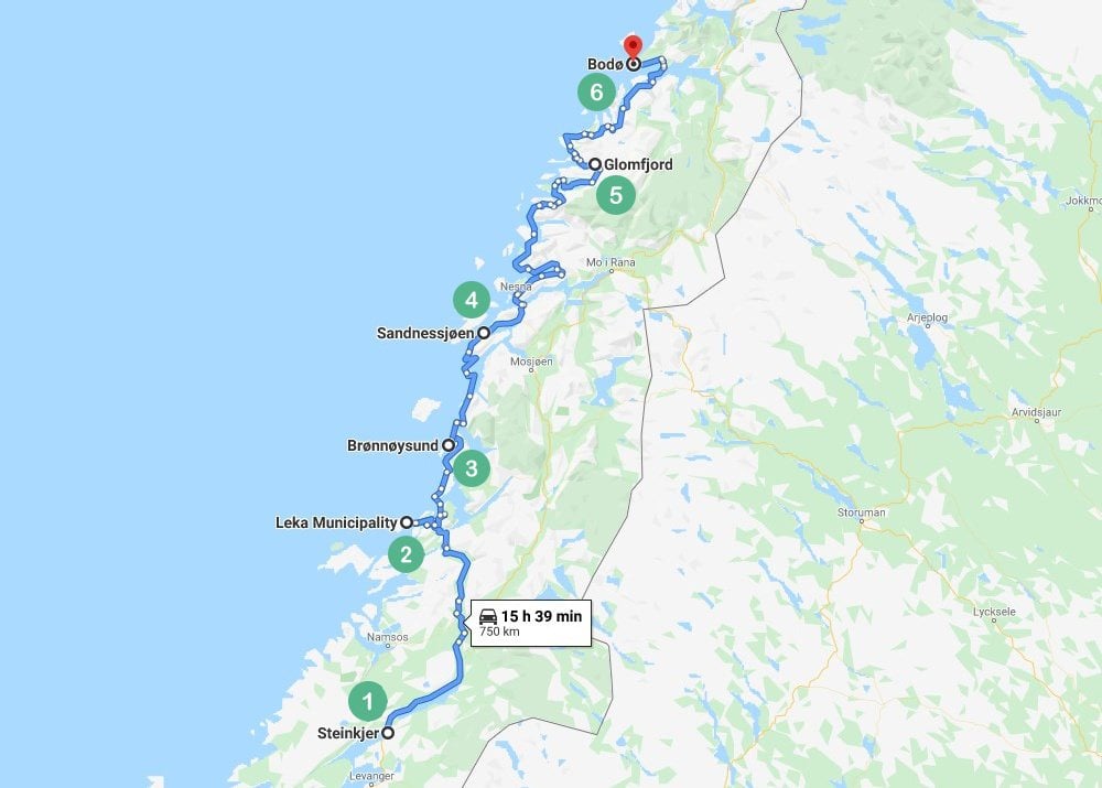 Norway Route1 Map