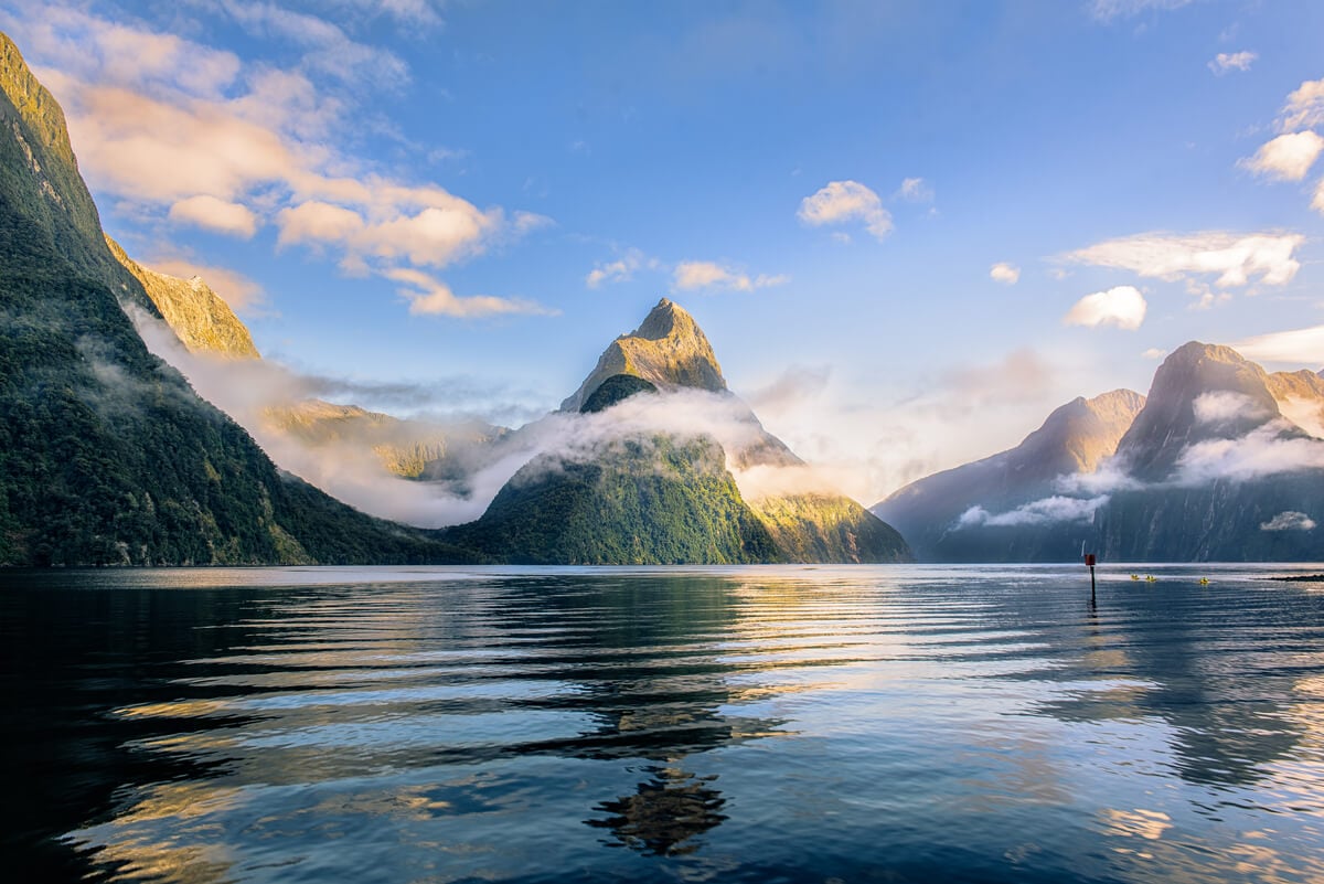 Mitre Peak, Milford Sound seen from a cruise tour