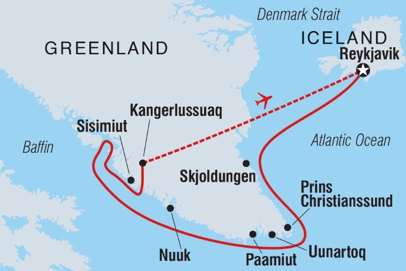 Map Best Overall Tour In Greenland 