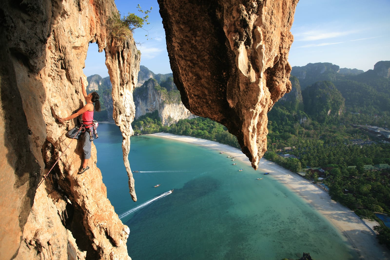 climber in railay thailand