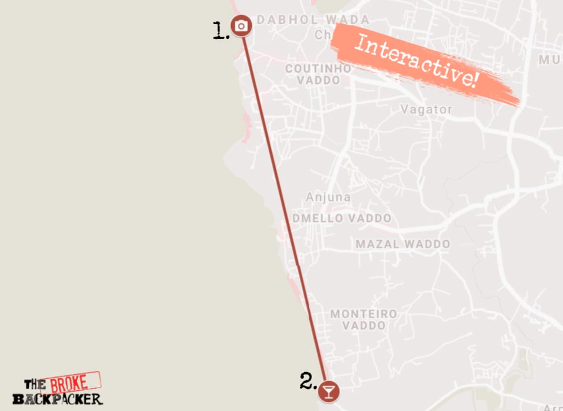 Goa Day 2 Itinerary Map