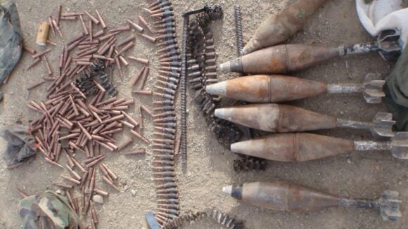 A variety of weaponry used in the Afghanistan War.