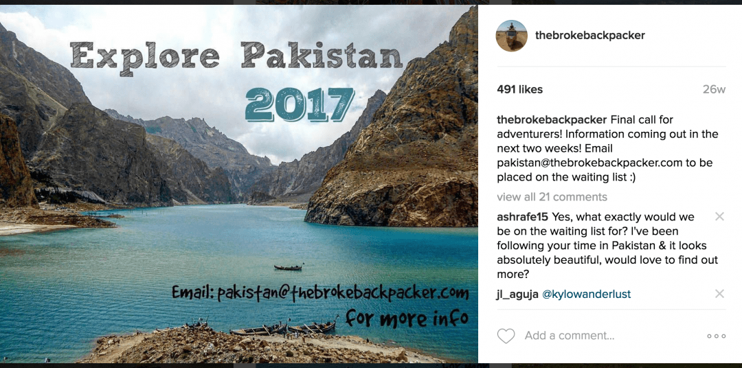 hiking tours pakistan