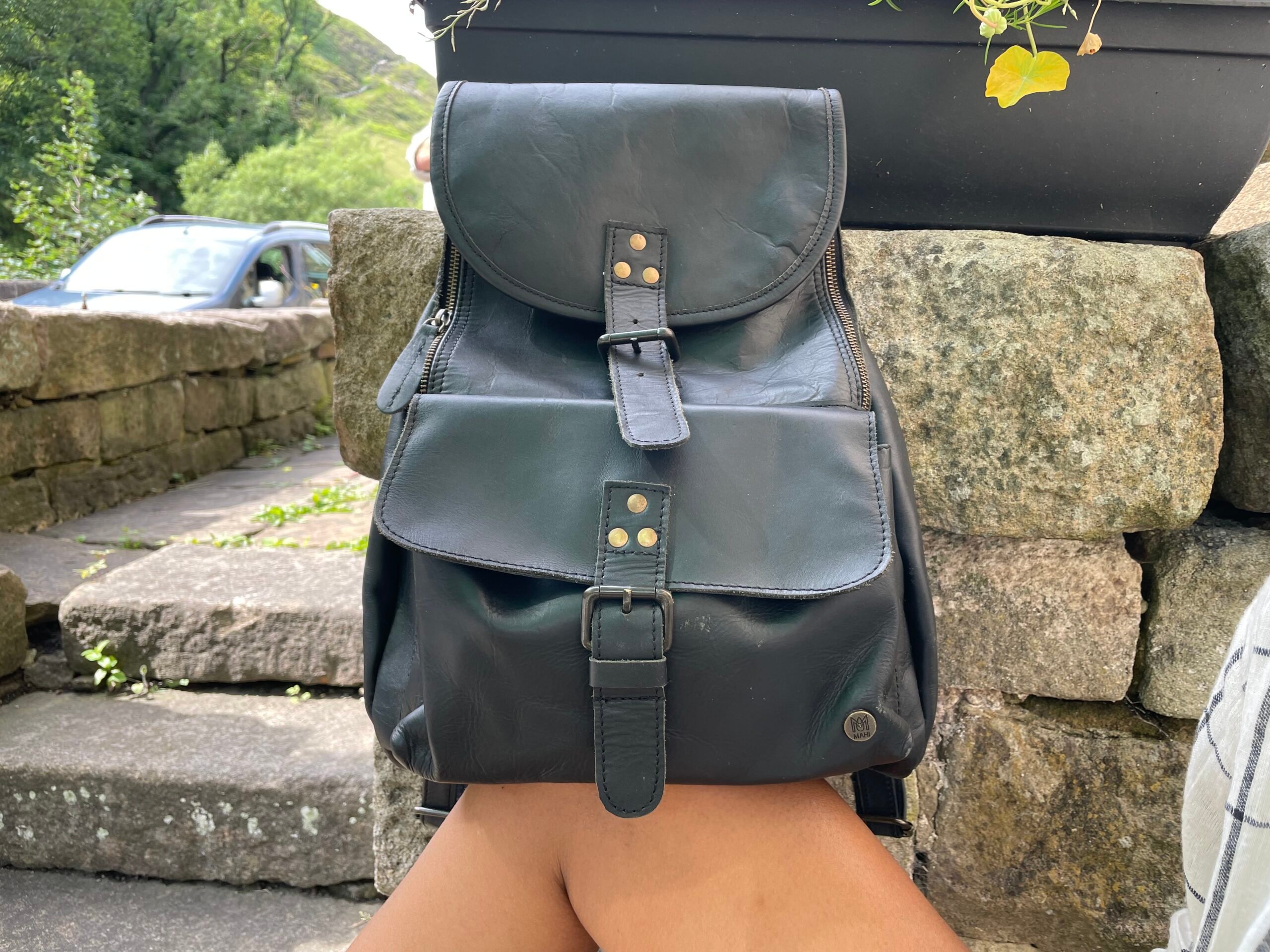 Leather Cool Backpack: Multi Pocket Big Travel Bag for Women XA503H