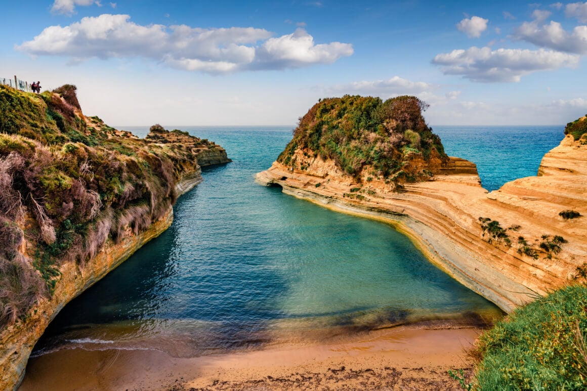 Famous canal of love in corfu island greece