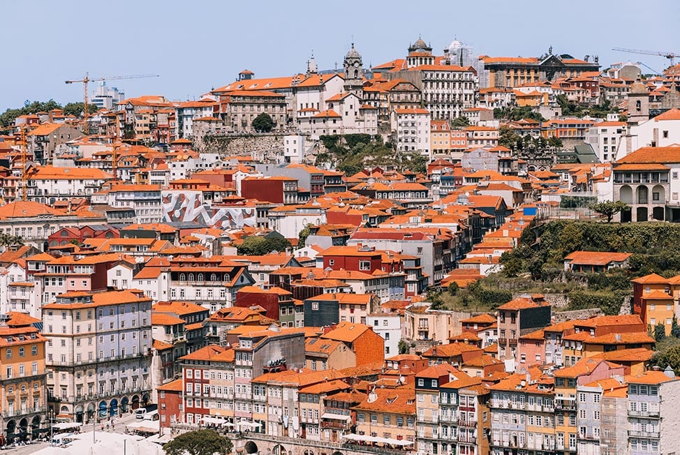 The orange rooftops of Porto, Portugal