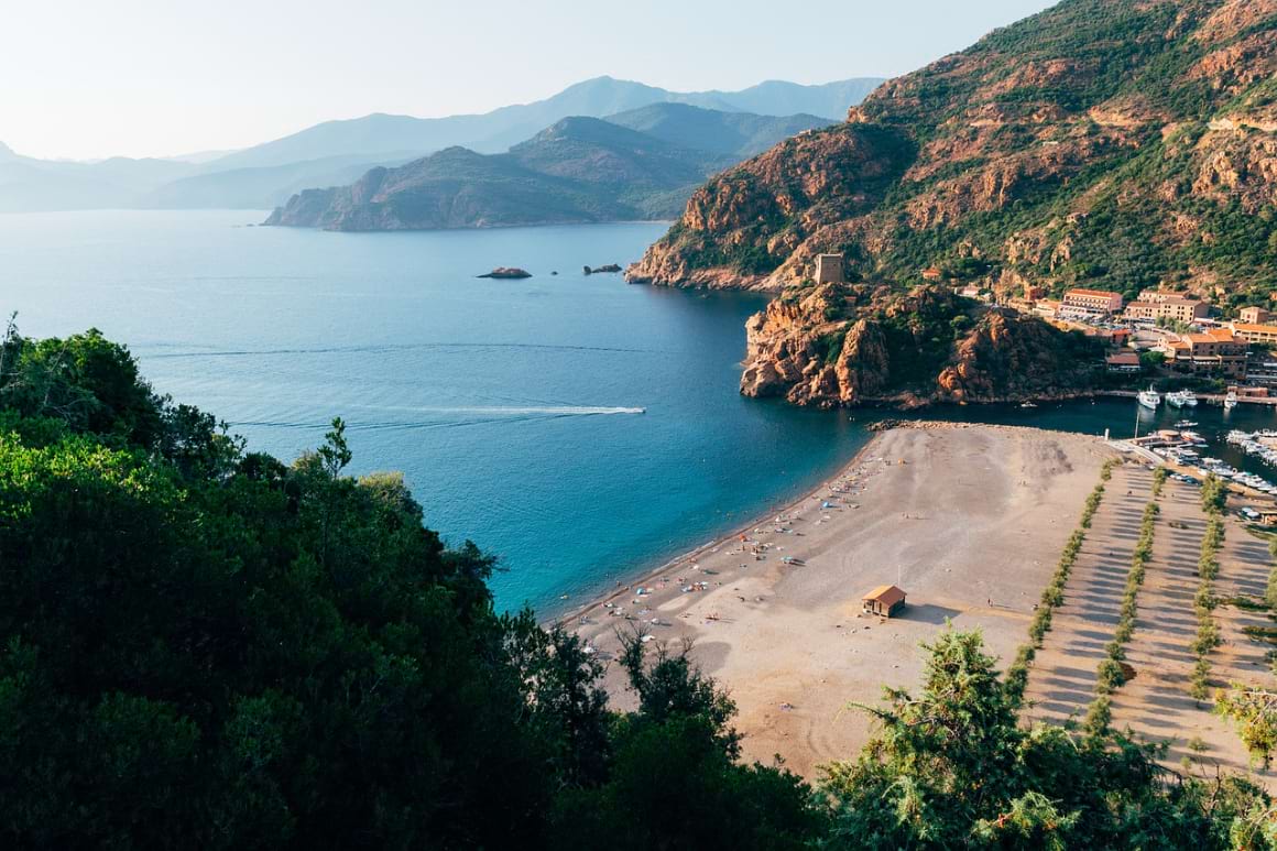 Mountainous coast line, Corsica, france