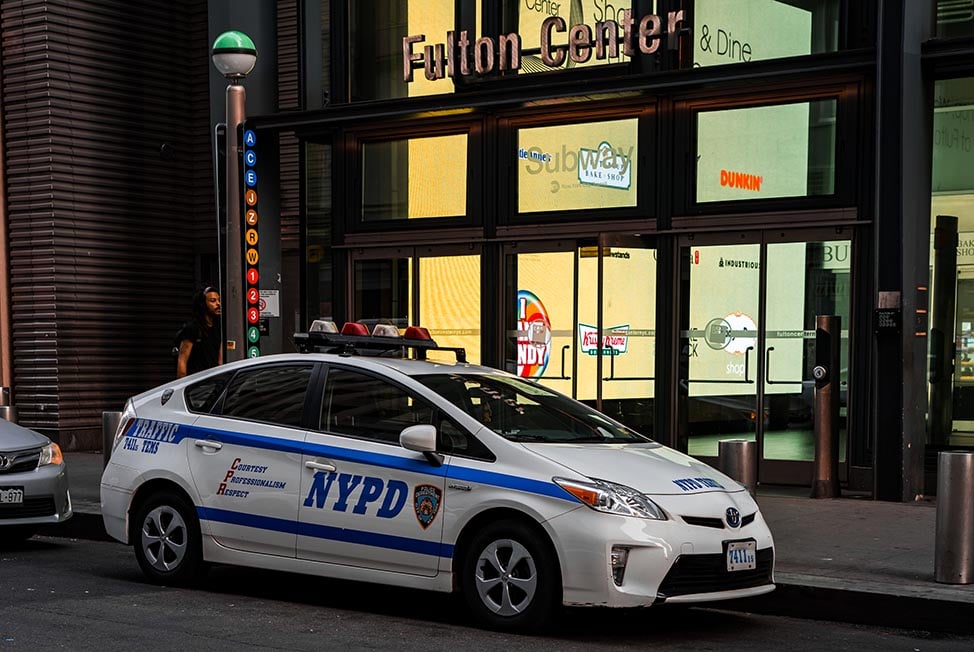An NYPD police car in NYC, New York, USA United States of America.