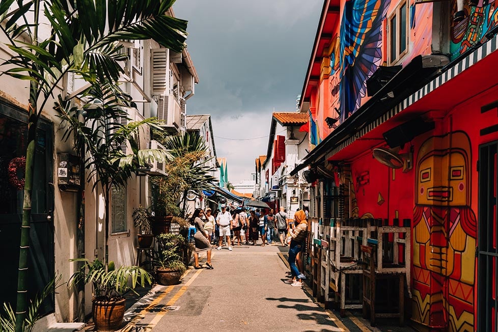A colourful street in Kampong Glam, Singapore