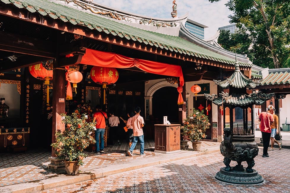 An ornate temple in Chinatown, Singapore.