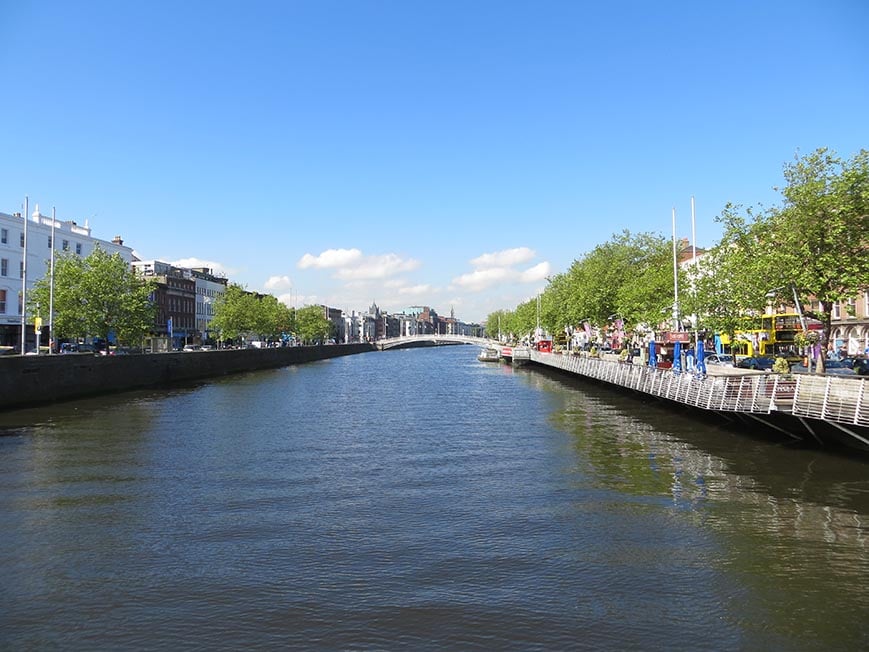 Looking down a river in Ireland.