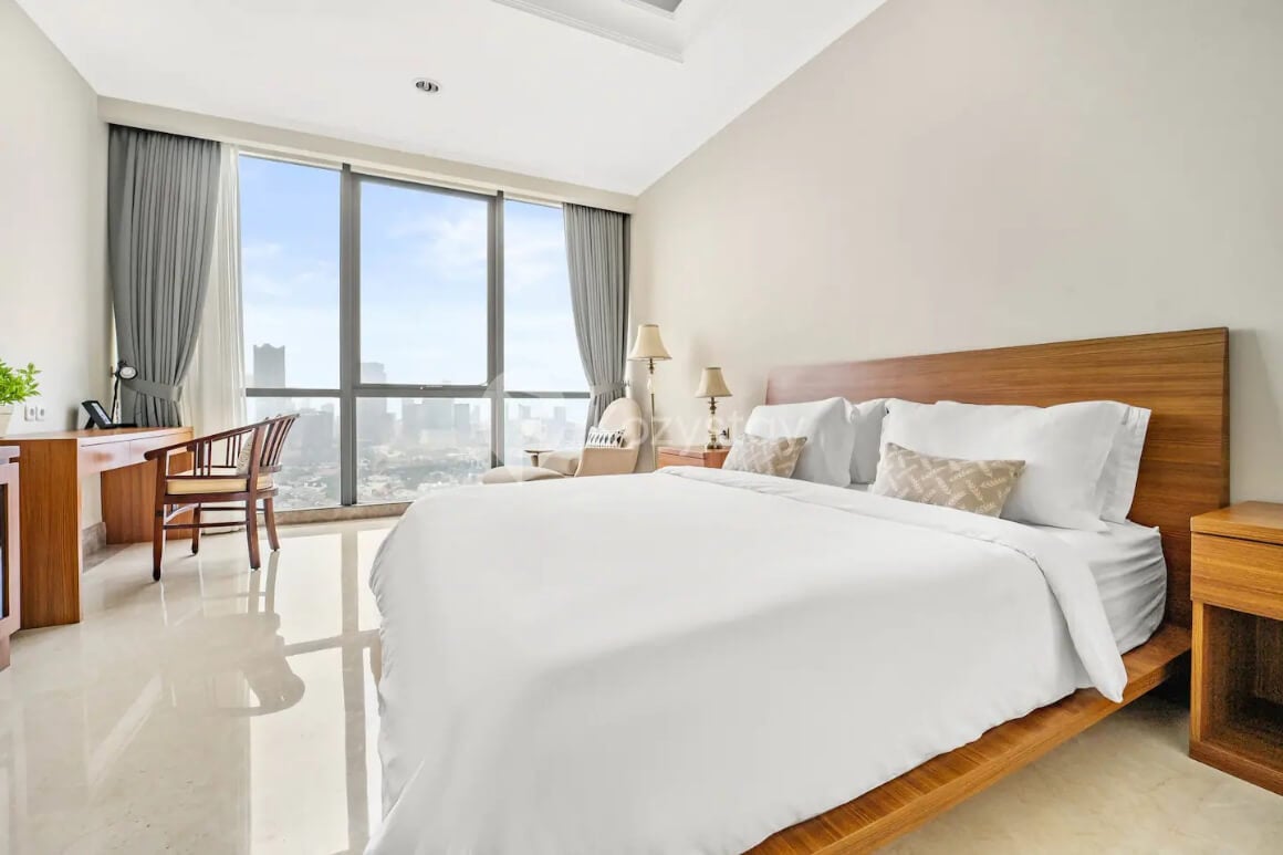 well lit spacious white Apartment with amazing view, Jakarta Indonesia