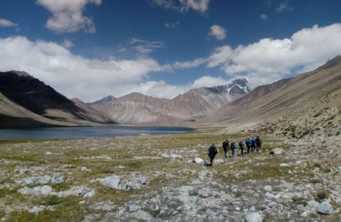 trekkers hiking on an adventure tour in the wakhan corridor with Untamed Borders