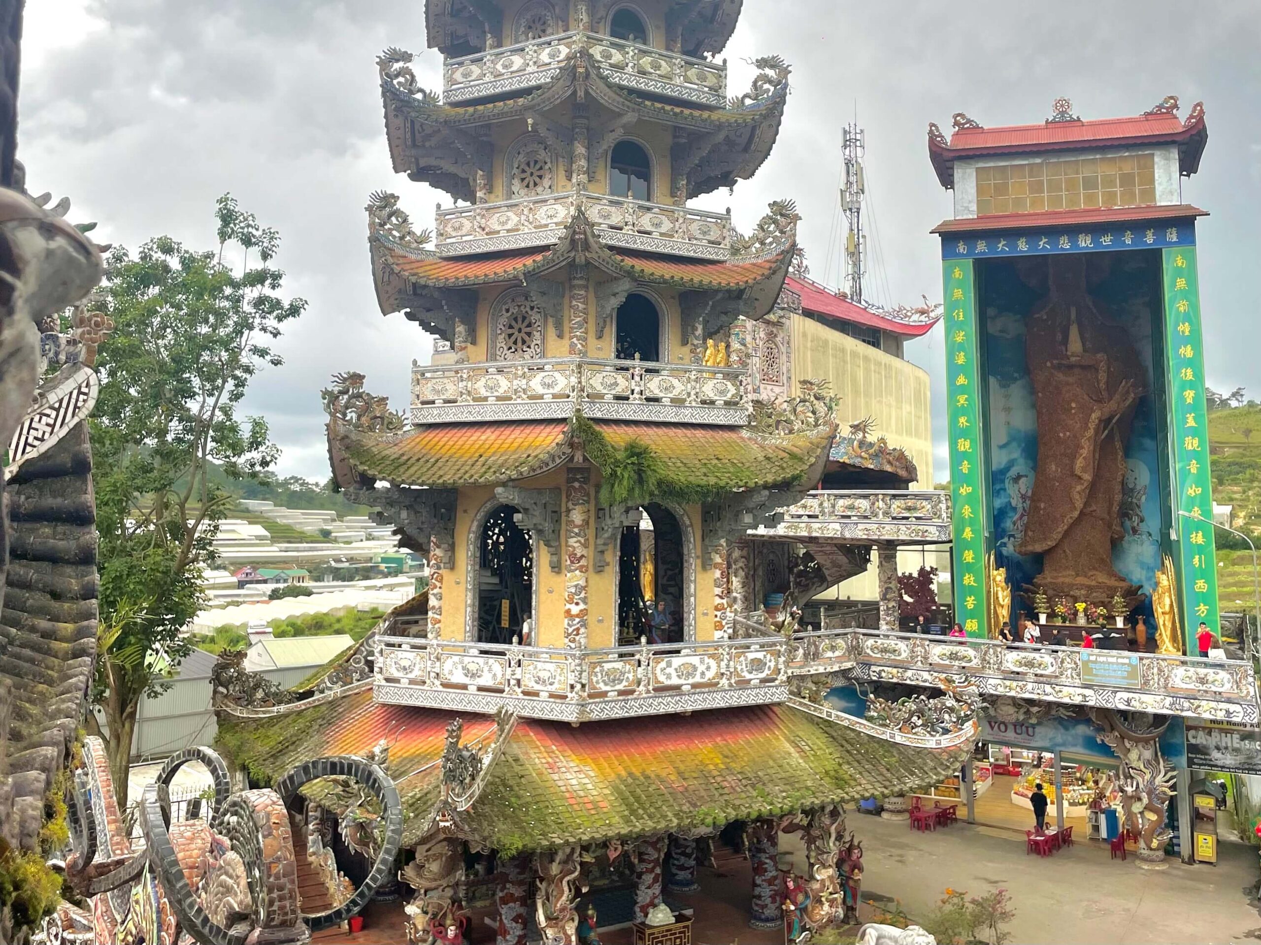 a chinese pagoda in da lat