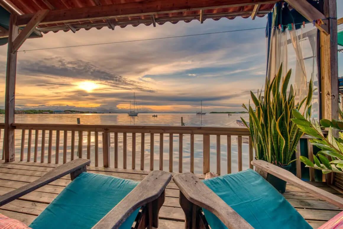 Orange House Over The Water Bocas Del Toro