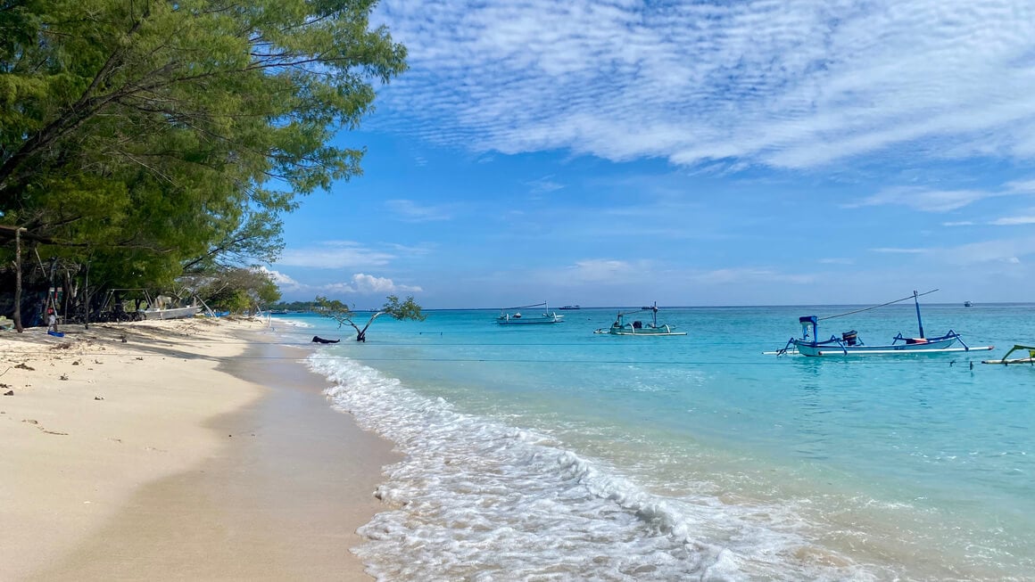 beach in gili meno, lombok, indonesia