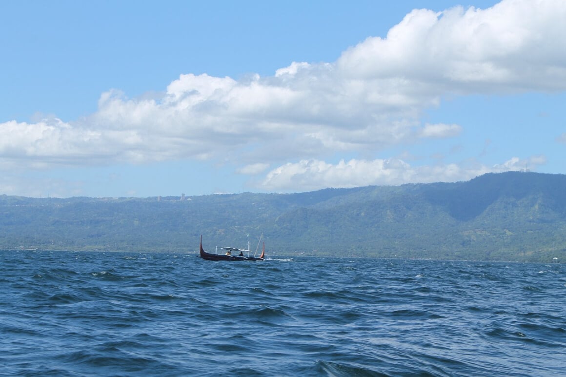 View across the sea in Taal Lake, Tagaytay, Philippines