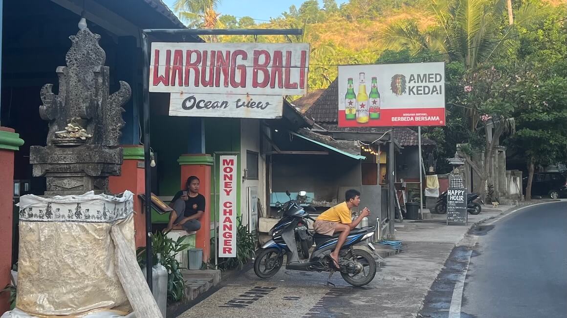 warung in bali sign from the front of the local restaurant